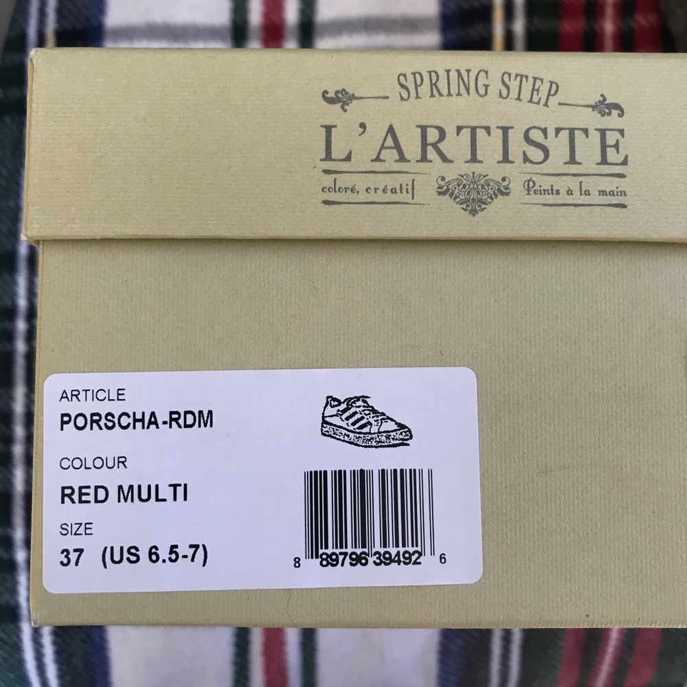 L’ARTISTE SPRING STEP PORSCHA HAND PAINTED LEATHER FLATFORM SNEAKER  SZ  37 - Picture 7 of 12